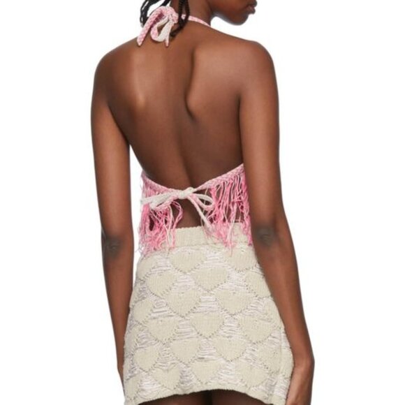 Marco Rambaldi‎ SSENSE Exclusive Knitted Braided Fringe Halter Top NWT Sz XS - Picture 2 of 7